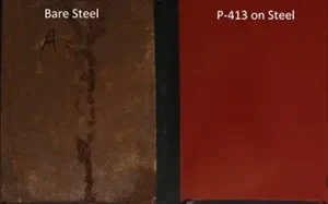 Bare Steel vs P-413 on Steel