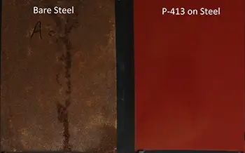 Bare Steel vs P-413 on Steel